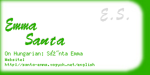 emma santa business card